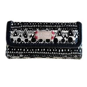 Sakroots Artists Circle Vinyl Trifold Wallet in Black & White